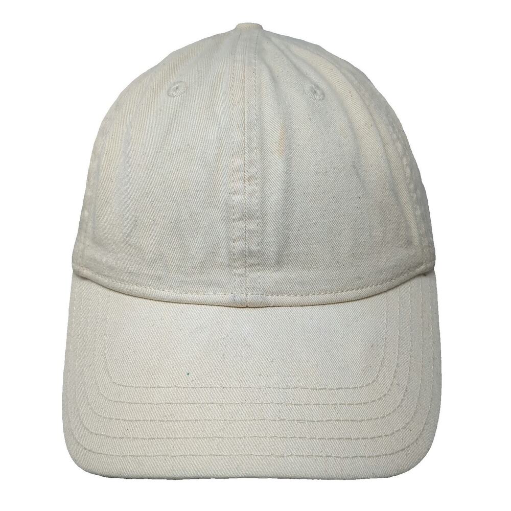 Madewell Baseball Cap Beige One Size Leather Strapback Hat Blank Crown Cotton
